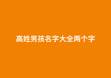 高姓男孩名字大全兩個字