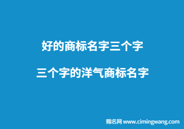 好的商標(biāo)名字三個(gè)字 三個(gè)字的洋氣商標(biāo)名字